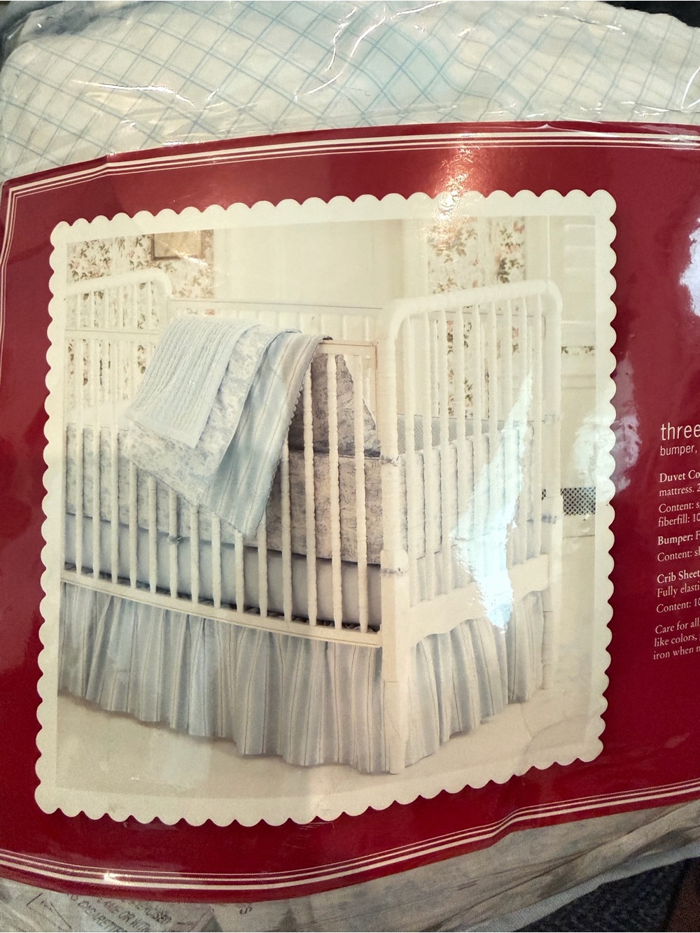 Amy Coe Toile Light Blue Baby Crib Bedding 4 pieces Set